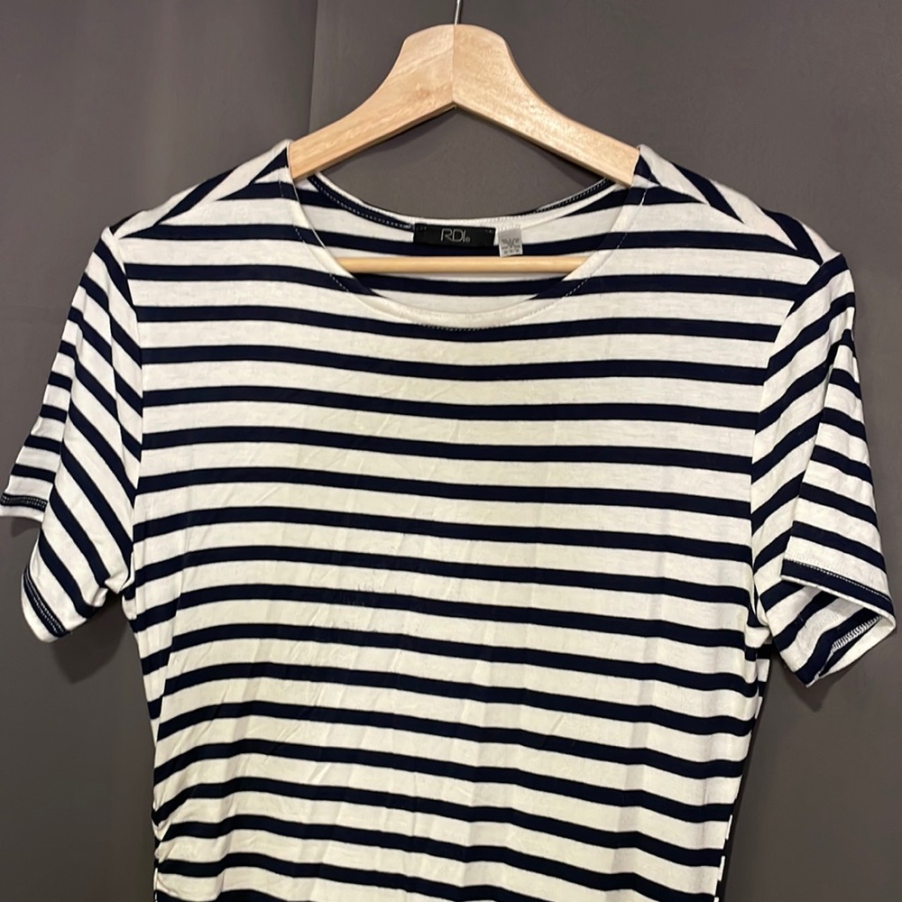 RDI Striped T-Shirt Dress with Ruching